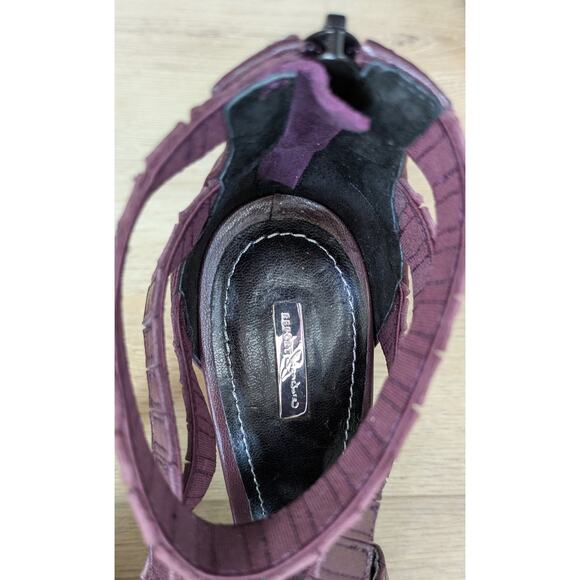 Report Signature Ditmar Leather Strappy Platform Sandal Heels 9 Purple Baddie - Picture 14 of 15